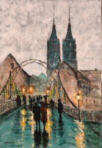 Katedra Wrocławska akryl na płótnie 130x90cm